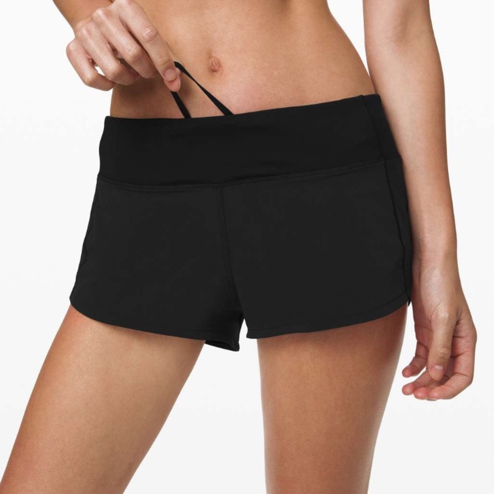 {Lululemon} Black Speed Shorts - Size 6